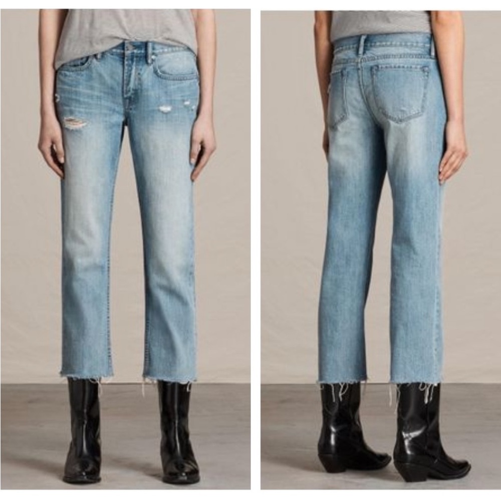 NWT!! AllSaints cropped flare jean size 27